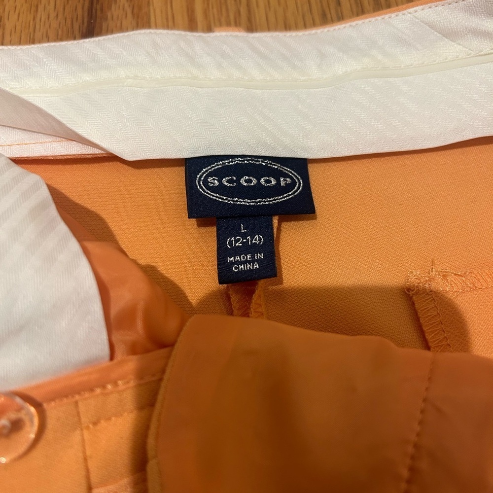 Scoop NYC Vibrant Orange Boot Cut Dress Pants with High-Waisted Design - Picture 3 of 10